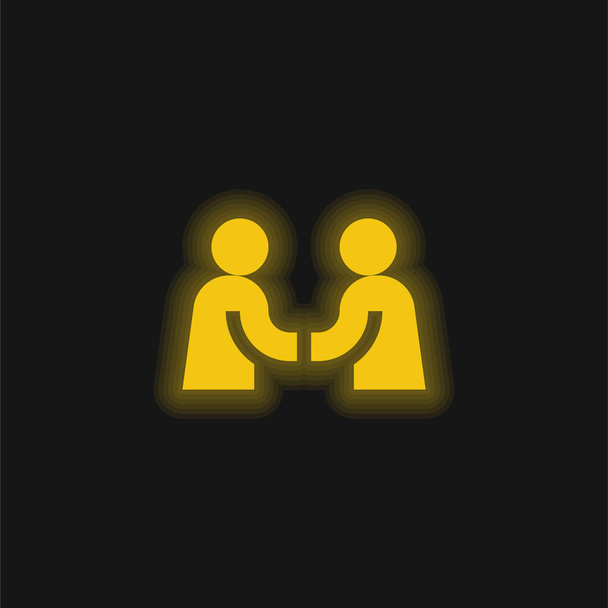 Umowa żółty świecący neon ikona - Wektor, obraz
