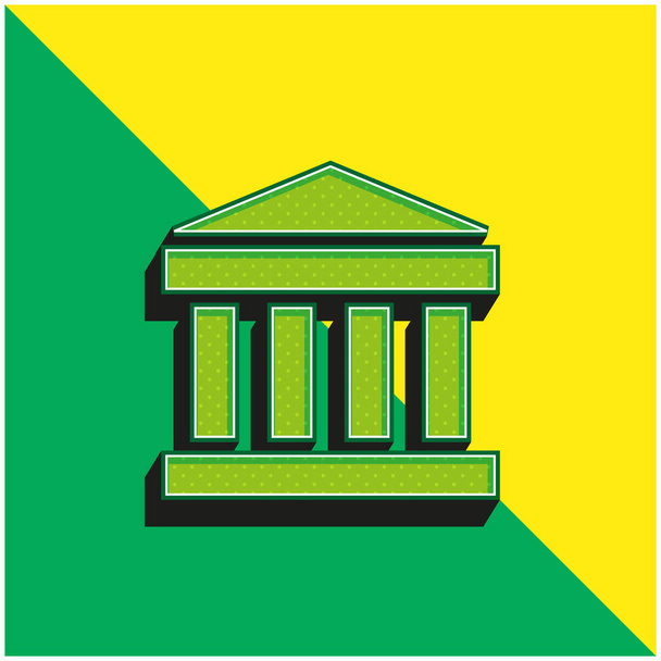 Τράπεζα Πράσινο και κίτρινο σύγχρονο 3d διάνυσμα εικονίδιο λογότυπο - Διάνυσμα, εικόνα