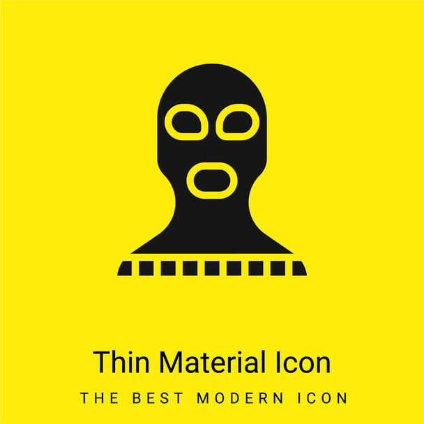 Icono de material amarillo brillante mínimo de pasamontañas - Vector, imagen