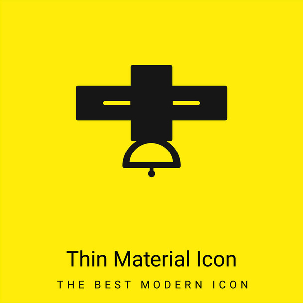 Big Satellite minimal bright yellow material icon - Vector, Image