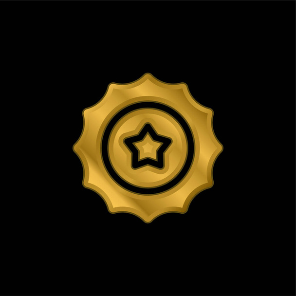 Пивна шапка золота металева іконка або вектор логотипу
 - Вектор, зображення