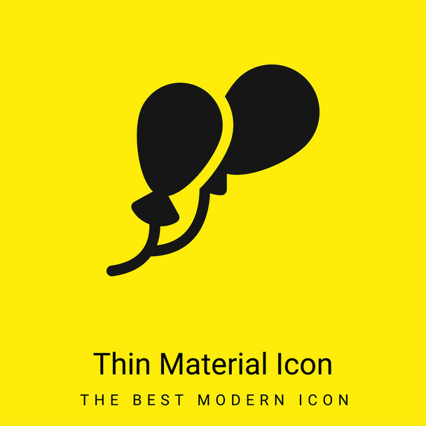 Ballons minime icône de matériau jaune vif - Vecteur, image