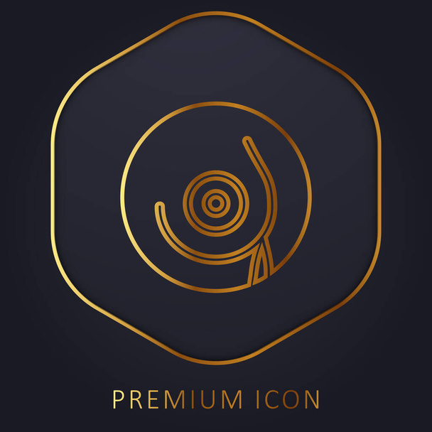 Złota linia piersi logo premium lub ikona - Wektor, obraz