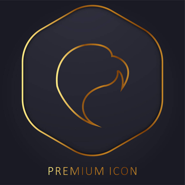 Black Hair golden line premium logo or icon - Vector, Image