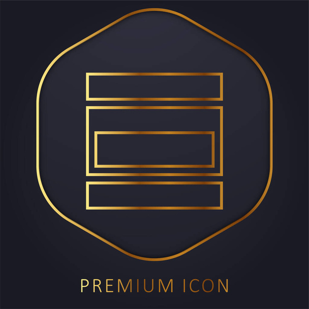 аккордеон меню Золотая линия премиум логотип или значок - Вектор,изображение