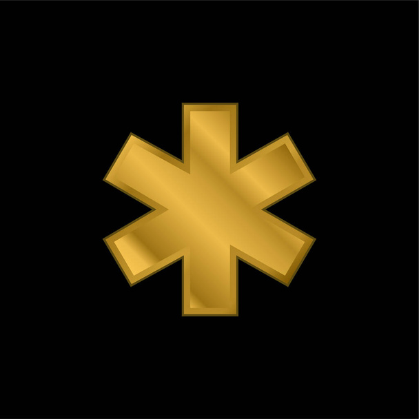 Asteriski kullattu metallinen kuvake tai logo vektori - Vektori, kuva