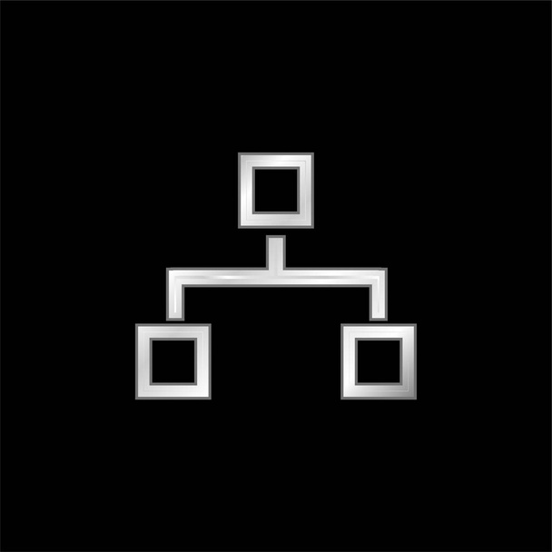 Blockschema Grafik versilbert metallisches Symbol - Vektor, Bild