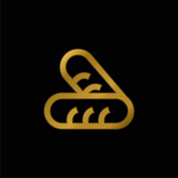 Bread Couple gold plated metalic icon or logo vector - Vector, Imagen