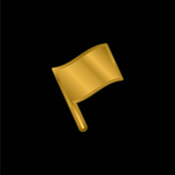 Black Pole Flag gold plated metalic icon or logo vector - Vector, imagen