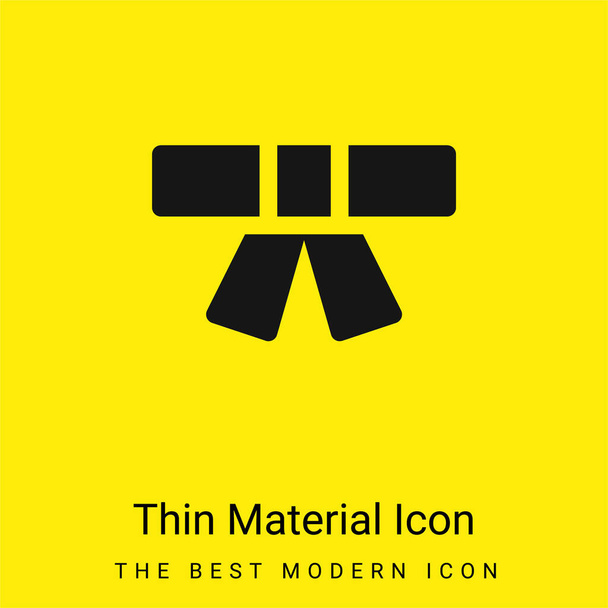 Cinturón mínimo icono de material amarillo brillante - Vector, imagen