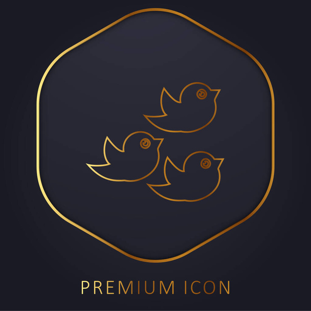 Birds Group golden line premium logo or icon - Vettoriali, immagini