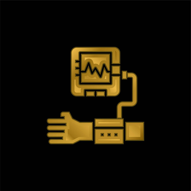 Presión arterial chapado en oro icono metálico o logo vector - Vector, imagen