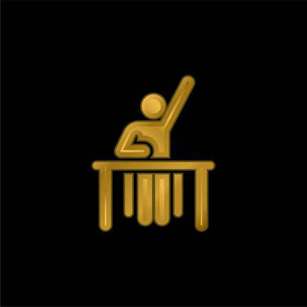 Responder chapado en oro icono metálico o vector de logotipo - Vector, Imagen