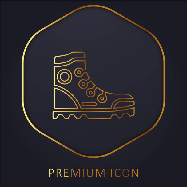 Boot χρυσό λογότυπο γραμμή πριμοδότηση ή εικονίδιο - Διάνυσμα, εικόνα