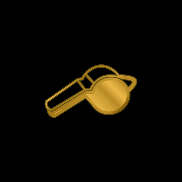 Чорно-білий свисток Варіант золотистої металевої ікони або вектор логотипу
 - Вектор, зображення