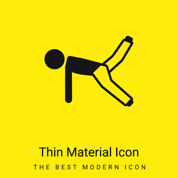 Boy On Floor Stretching Leg minimal bright yellow material icon - Vecteur, image