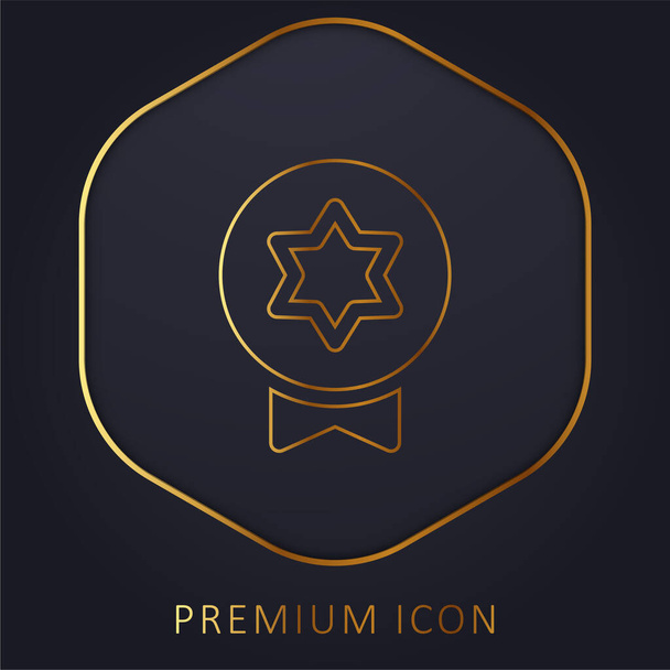 Emblema linha dourada logotipo premium ou ícone - Vetor, Imagem