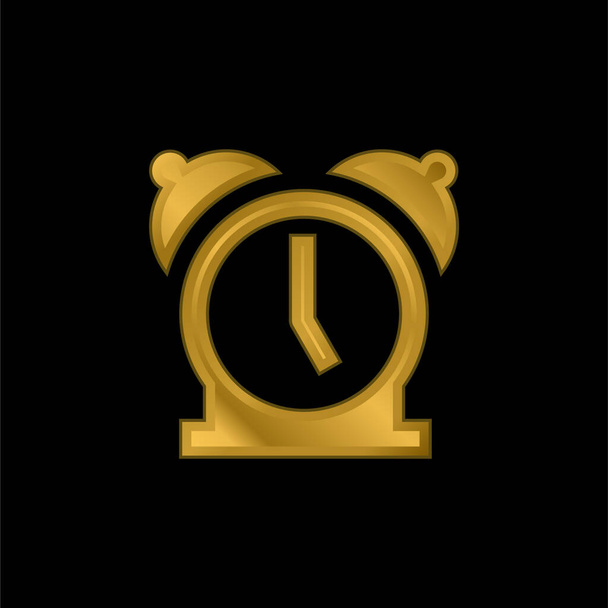 Sveglia oro placcato icona metallica o logo vettoriale - Vettoriali, immagini