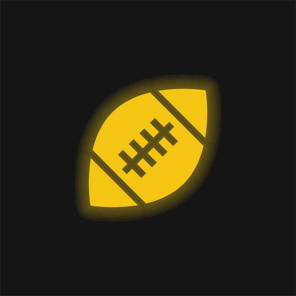 Αμερικανικό ποδόσφαιρο κίτρινο λαμπερό νέον εικονίδιο - Διάνυσμα, εικόνα