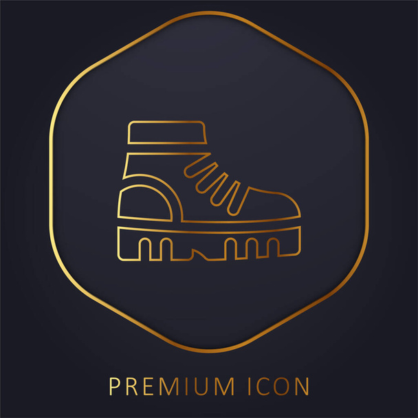 Boots golden line premium logo or icon - Vector, Image