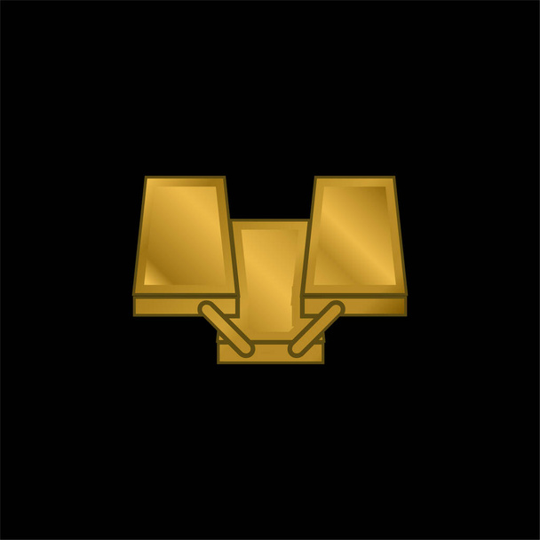 Art Tool gold plated metalic icon or logo vector - Vector, Imagen