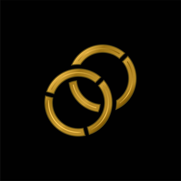 Bangles gold plated metalic icon or logo vector - Vector, afbeelding