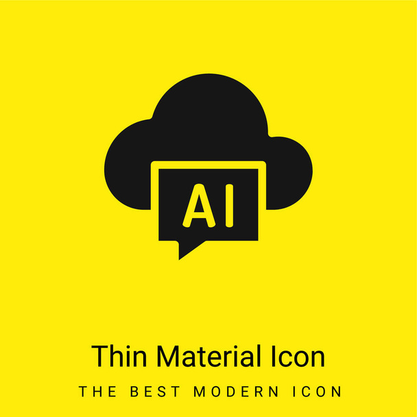 AI minimaal helder geel materiaal icoon - Vector, afbeelding