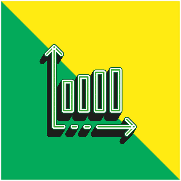 Bar Graph Zielony i żółty nowoczesny ikona wektora 3D logo - Wektor, obraz
