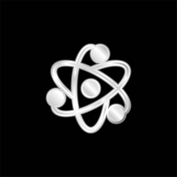 Atom versilbertes Metallic-Symbol - Vektor, Bild