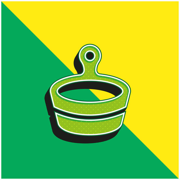 Fürdő Zöld és sárga modern 3D vektor ikon logó - Vektor, kép