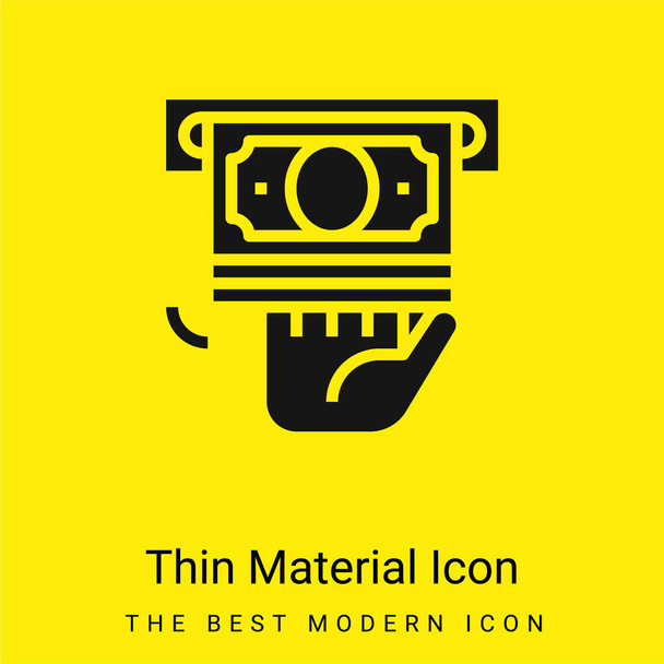 icono de material amarillo brillante mínimo ATM - Vector, Imagen