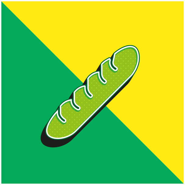 Багетт Зелений і жовтий сучасний 3d векторний логотип ікони - Вектор, зображення