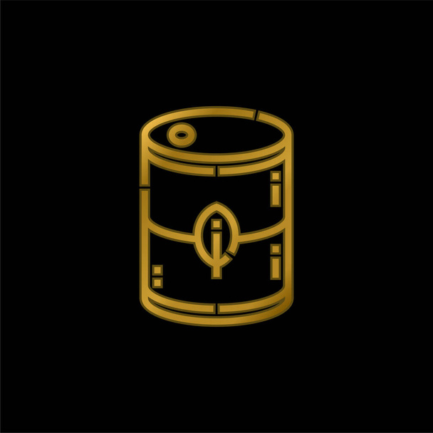 Biodiesel gold plated metalic icon or logo vector - Vector, Image