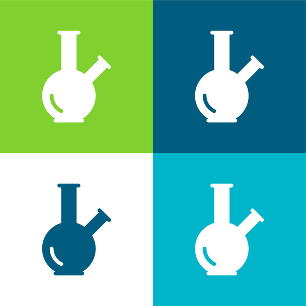 Conjunto de iconos mínimo de cuatro colores Bong Flat - Vector, imagen
