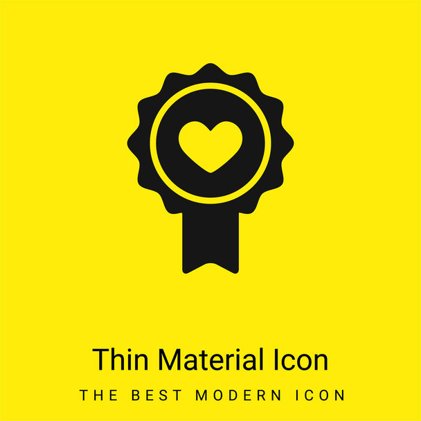 Badge Heart minimal bright yellow material icon - Vecteur, image