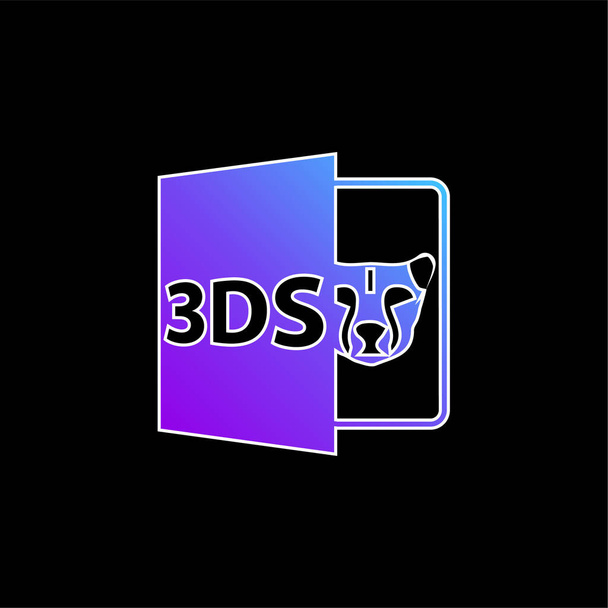 3DS Open File Format Extension blue gradient vector icon - Vector, Image