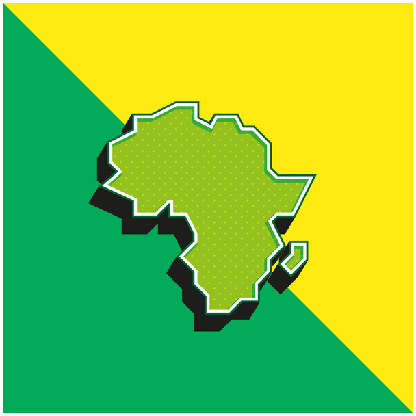 África Verde e amarelo moderno logotipo vetor 3d ícone - Vetor, Imagem