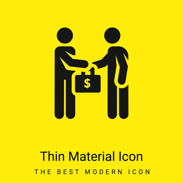 Omkoping minimaal helder geel materiaal icoon - Vector, afbeelding