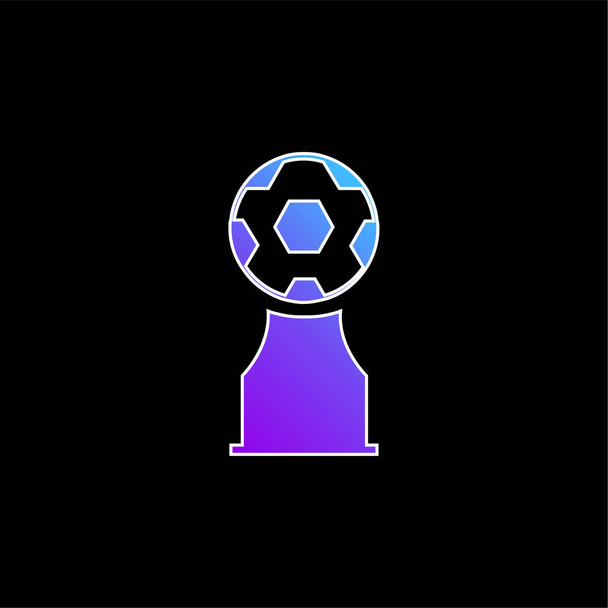 Award Trophy With Soccer Ball blue gradient vector icon - Vector, Image