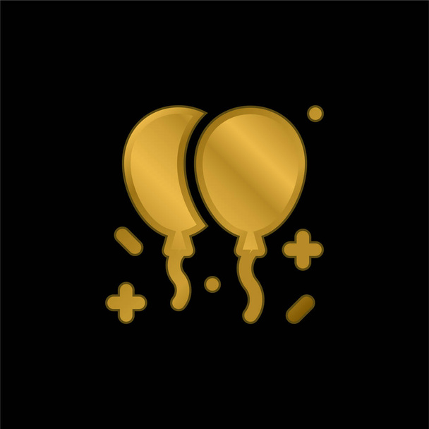 Palloncini oro placcato icona metallica o logo vettoriale - Vettoriali, immagini