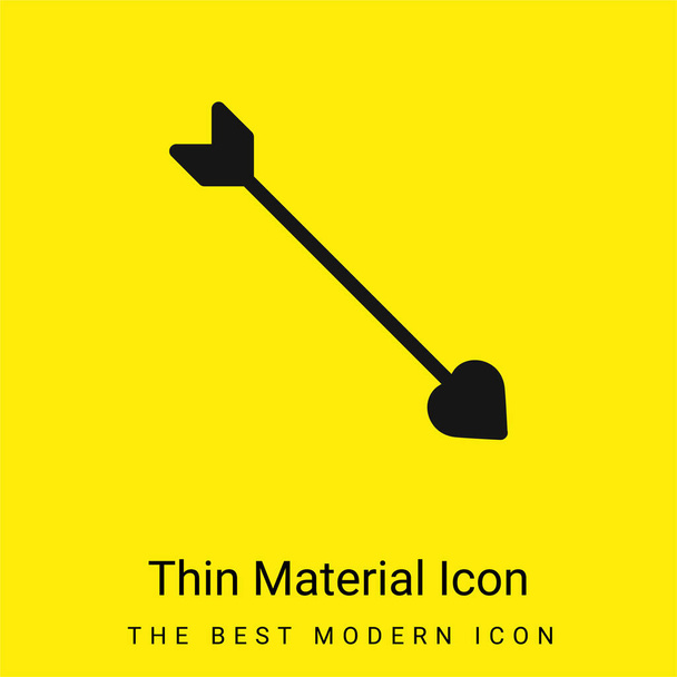 Flecha mínima icono de material amarillo brillante - Vector, imagen