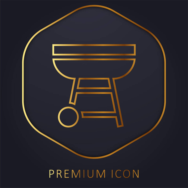 Grill arany vonal prémium logó vagy ikon - Vektor, kép