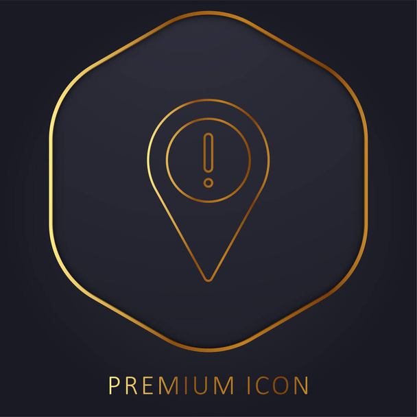 Alert golden line premium logo or icon - Vector, Image