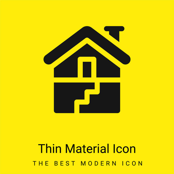 Basement minimal bright yellow material icon - Vector, afbeelding