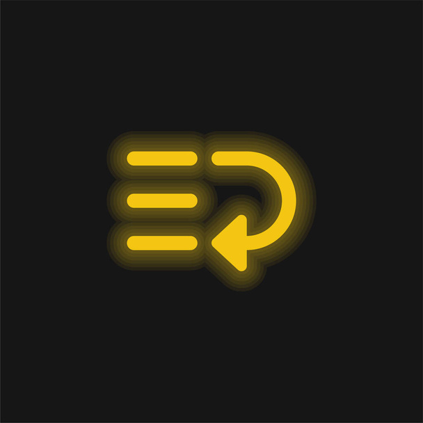 Icono de neón brillante amarillo inferior - Vector, imagen