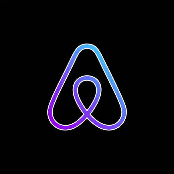 Airbnb blue gradient vector icon - Vektör, Görsel