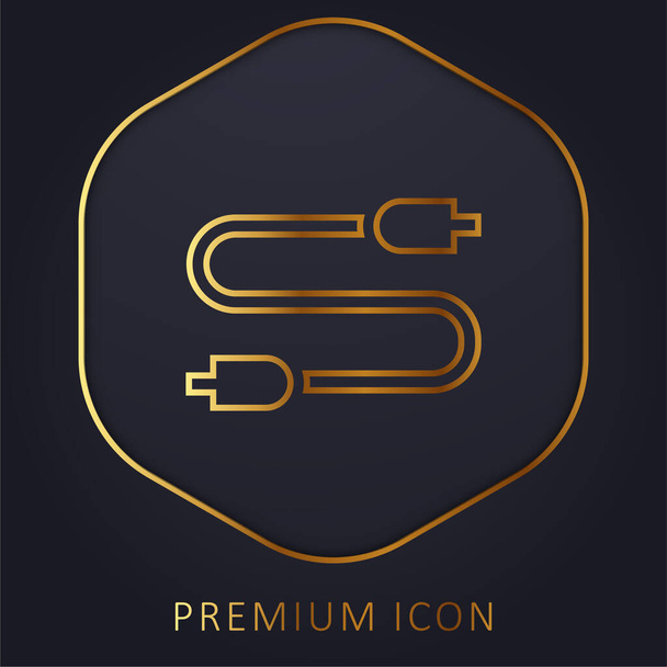 Audio Jack línea dorada logotipo premium o icono - Vector, imagen