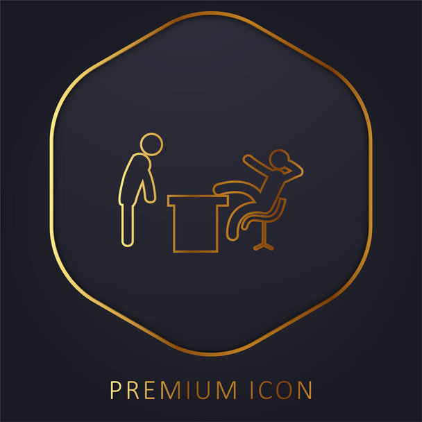Boss Office golden line premium logo or icon - Vector, Image