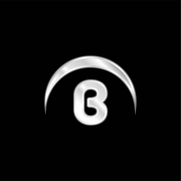 Blackplanet Logotype prata banhado ícone metálico - Vetor, Imagem