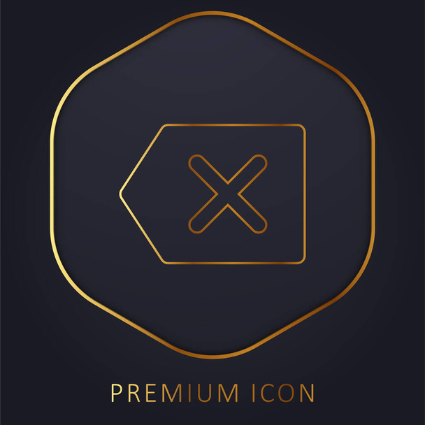 Backspace gouden lijn premium logo of pictogram - Vector, afbeelding